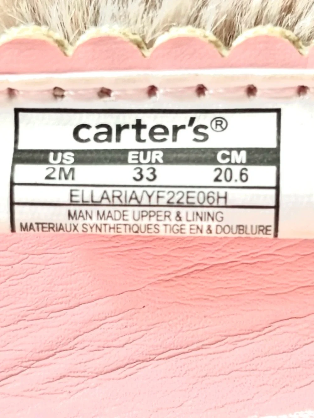 Carter’s Girls Flats 🩰 Gold Glitter Heart‑Cutout Size 2 Gently Worn
